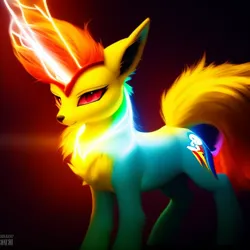 Size: 512x512 | Tagged: safe, derpibooru import, machine learning generated, stable diffusion, rainbow dash, hybrid, jolteon, image, png, pokémon