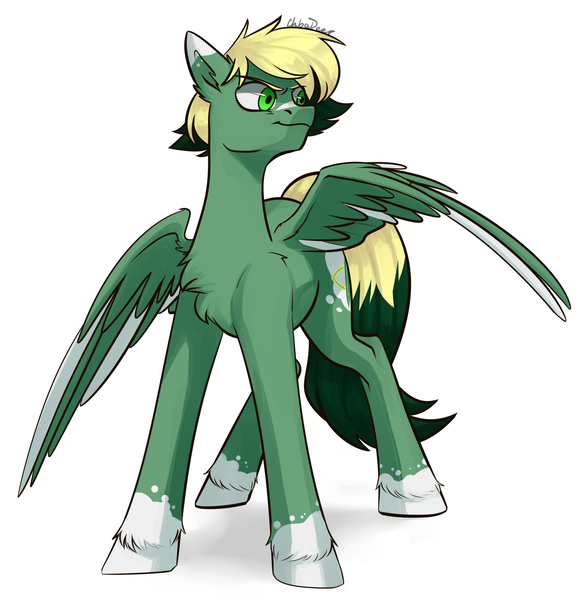 Size: 2268x2352 | Tagged: safe, artist:chibadeer, derpibooru import, oc, oc:inex code, unofficial characters only, pegasus, pony, colored wings, colored wingtips, image, male, png, solo, solo male, spread wings, tail, two toned mane, two toned tail, two toned wings, wings