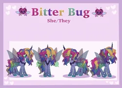 Size: 2048x1492 | Tagged: safe, artist:moonydropps, derpibooru import, oc, oc:bitter bug, unofficial characters only, changeling, female, green eyes, hair, horn, image, jewelry, jpeg, mane, solo, spread wings, tail, wings