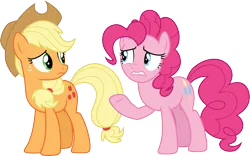 Size: 4803x3000 | Tagged: safe, artist:cloudyglow, derpibooru import, applejack, pinkie pie, the beginning of the end, .ai available, image, png, vector