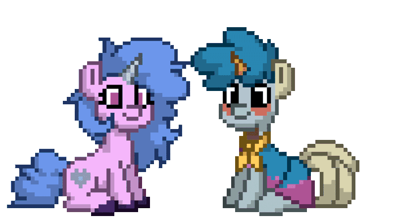 Size: 1280x712 | Tagged: safe, artist:topsangtheman, derpibooru import, izzy moonbow, ponified, pony, unicorn, pony town, animated, g5, gif, image, señor butterscotch, simple background, transparent background