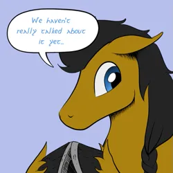 Size: 659x659 | Tagged: safe, artist:darkhestur, derpibooru import, oc, oc:dark, braid, horseshoes, image, looking down, png, simple background, speech bubble