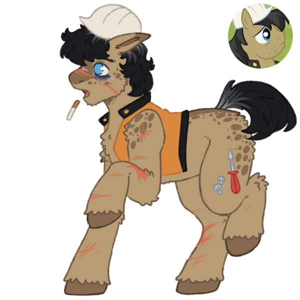 Size: 894x894 | Tagged: safe, artist:kazmuun, derpibooru import, jack hammer, earth pony, pony, image, male, png, simple background, solo, stallion, transparent background