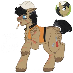 Size: 894x894 | Tagged: safe, artist:kazmuun, derpibooru import, jack hammer, earth pony, pony, image, male, png, simple background, solo, stallion, transparent background