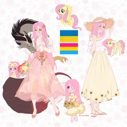 Size: 2048x2048 | Tagged: safe, artist:cryweas, derpibooru import, discord, fluttershy, rainbow dash, draconequus, human, pegasus, pony, barefoot, basket, blushing, clothes, cute, discoshy, dress, eyes closed, feet, female, flats, flower, flower in hair, flutterdash, freckles, glasses, hat, humanized, image, interspecies, jpeg, lesbian, male, open mouth, pansexual, pansexual pride flag, pride, pride flag, sandals, see-through, shipping, shirt, shoes, shyabetes, skirt, sleep mask, socks, stockings, straight, sun hat, sundress, t-shirt, thigh highs, ukraine, ukraine flag, yawn