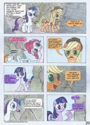 Size: 1600x2224 | Tagged: safe, artist:thunderelemental, derpibooru import, applejack, pinkie pie, rainbow dash, rarity, twilight sparkle, changeling, pony, comic:swarm rising, comic, disguise, disguised changeling, image, jpeg, speech bubble