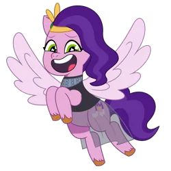 Size: 1920x1920 | Tagged: safe, artist:grapefruit-face, derpibooru import, pipp petals, pegasus, clothes, cosplay, costume, g5, image, implied coloratura, looking at you, open mouth, png, simple background, solo, sparkly eyes, spread wings, transparent background, wingding eyes, wings
