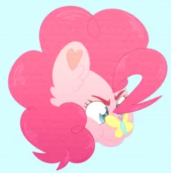 Size: 1829x1850 | Tagged: safe, artist:sunburst1ng, derpibooru import, pinkie pie, butterfly, earth pony, insect, pony, blue background, female, image, jpeg, simple background, solo