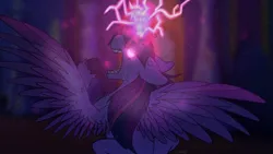 Size: 1280x720 | Tagged: semi-grimdark, artist:sunburst1ng, derpibooru import, twilight sparkle, twilight sparkle (alicorn), alicorn, pony, crying, female, image, jpeg, magic, magic overload, solo