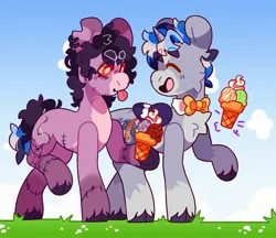 Size: 2740x2367 | Tagged: safe, artist:cocopudu, derpibooru import, oc, oc:dusty quills, oc:mort, unofficial characters only, earth pony, unicorn, image, jpeg