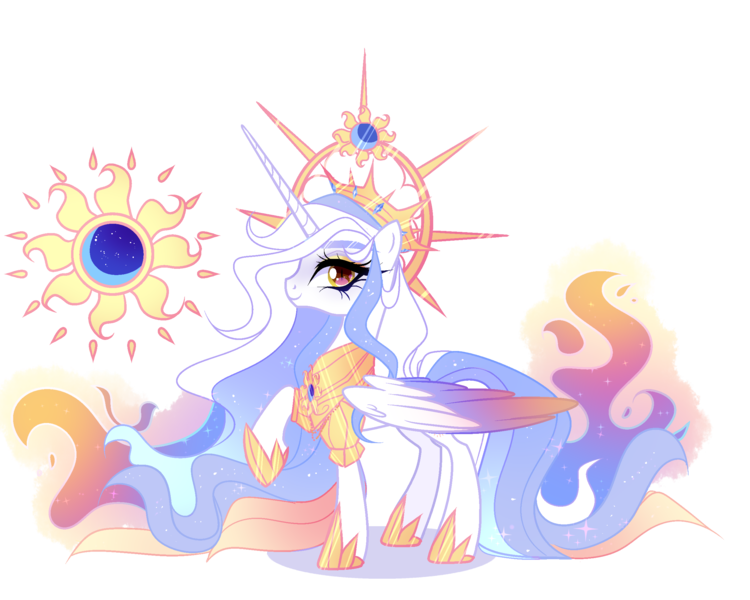 Size: 2500x2000 | Tagged: safe, artist:elementbases, artist:just-silvushka, derpibooru import, daybreaker, princess luna, oc, alicorn, pony, base used, female, fusion, image, png, simple background, solo, transparent background