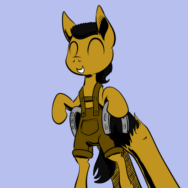 Size: 659x659 | Tagged: safe, artist:darkhestur, derpibooru import, oc, oc:dark, oc:dusk, pony, clothes, colt, foal, holding a pony, horseshoes, image, lederhosen, male, png, smiling