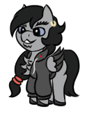 Size: 125x163 | Tagged: safe, artist:gray star, derpibooru import, part of a set, oc, oc:nightingale, pegasus, pony, chest fluff, clothes, ear piercing, gray's tiny pony set, hoodie, image, male, piercing, png, simple background, stallion, transparent background