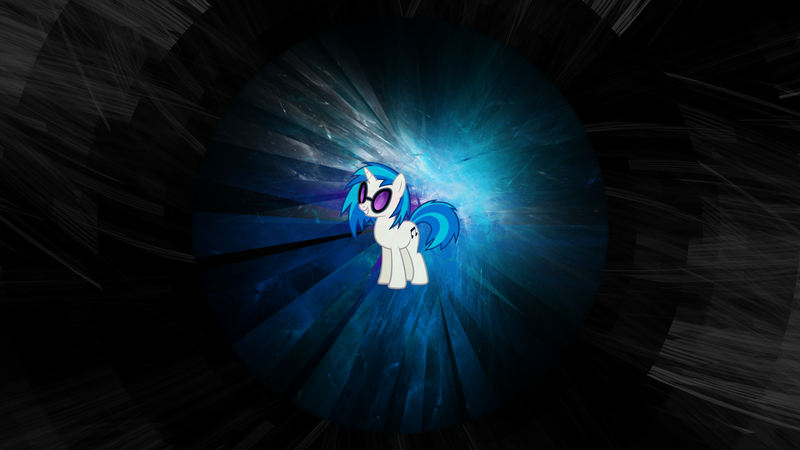Size: 1920x1080 | Tagged: safe, artist:makintosh91, artist:uxyd, derpibooru import, edit, vinyl scratch, pony, unicorn, abstract background, female, fractal, image, mare, png, smiling, solo, sunglasses, wallpaper, wallpaper edit