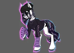 Size: 4961x3508 | Tagged: safe, artist:mekblue, derpibooru import, oc, oc:spettro, undead, unicorn, beanie hat, broken horn, colored sketch, doodle, horn, image, png, thin legs, tired, unicorn oc