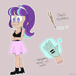 Size: 2048x2048 | Tagged: safe, artist:itssummerok, derpibooru import, starlight glimmer, human, female, glowing hands, humanized, image, jpeg, simple background, solo, staff, staff of sameness