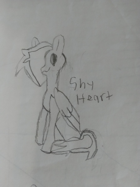 Size: 3456x4608 | Tagged: safe, artist:acid flask, derpibooru import, dark moon, graphite, oc, oc:shy heart, unofficial characters only, pegasus, pony, 2d, art dump, female, hair over one eye, happy, image, jpeg, looking at you, mare, paper, pegasus oc, sitting, sketch, sketch dump, smiling, smiling at you, smirk, traditional art, wings