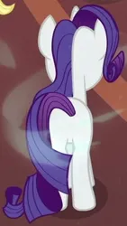 Size: 190x337 | Tagged: safe, derpibooru import, screencap, applejack, rarity, every little thing she does, butt, cropped, fiducia compellia, hypnosis, image, jpeg, mind control, plot, rearity