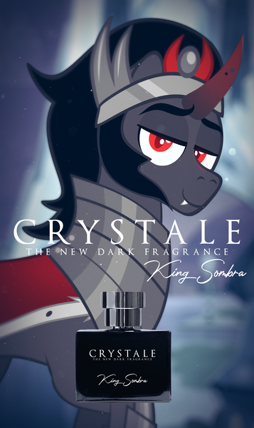 Size: 2284x3840 | Tagged: safe, artist:etherium-apex, derpibooru import, king sombra, pony, unicorn, image, jpeg, lidded eyes, looking at you, male, perfume, solo, stallion, vector