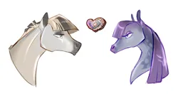 Size: 1280x725 | Tagged: safe, artist:shirecorn, derpibooru import, maud pie, mudbriar, earth pony, horse, pony, duo, female, image, jpeg, looking at each other, looking at someone, male, maudbriar, shipping, simple background, straight, white background