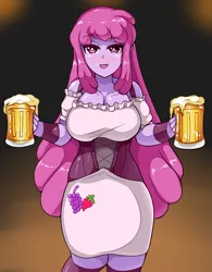 Size: 1805x2318 | Tagged: safe, artist:n00bultima, derpibooru import, berry punch, berryshine, human, equestria girls, alcohol, beer, breasts, busty berry punch, equestria girls-ified, female, image, mug, oktoberfest, open mouth, open smile, png, smiling, solo
