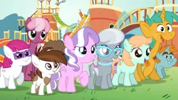 Size: 1920x1080 | Tagged: safe, derpibooru import, screencap, cheerilee, diamond tiara, pipsqueak, silver spoon, snails, snips, earth pony, pony, unicorn, crusaders of the lost mark, season 5, 1080p, colt, cute, diamondbetes, diasnails, diasnips, female, filly, foal, image, male, mare, png, reaction image, silverbetes