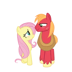 Size: 2250x2250 | Tagged: safe, anonymous artist, derpibooru import, big macintosh, fluttershy, earth pony, pegasus, pony, the perfect pear, bedroom eyes, blushing, duo, female, fluttermac, high res, image, lidded eyes, looking at each other, looking at someone, male, mare, png, shipping, simple background, smiling, smiling at each other, stallion, straight, transparent background, vector, walking