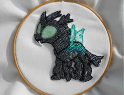 Size: 1024x783 | Tagged: safe, artist:lightdragon1988, derpibooru import, thorax, changeling, bead art, embroidery, image, irl, jpeg, photo, solo, traditional art