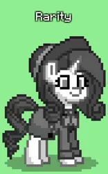 Size: 540x864 | Tagged: safe, derpibooru import, rarity, pony, pony town, black and white, clothes, coat, detective rarity, grayscale, hat, image, monochrome, noir, png, solo