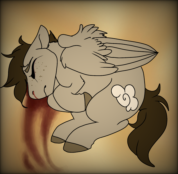 Size: 1537x1505 | Tagged: semi-grimdark, artist:onyxdr, derpibooru import, oc, oc:dusty wings, pegasus, pony, blood, blood stains, dripping blood, female, image, mare, png, solo