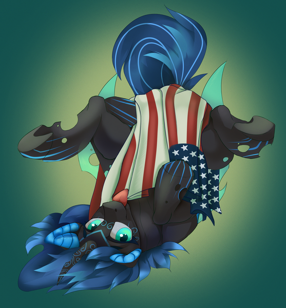 Size: 4084x4400 | Tagged: suggestive, artist:jazzynsfw, derpibooru import, oc, oc:sinari, changeling, changeling queen, :p, american flag, female, flag, image, looking at you, png, simple background, solo, tongue out