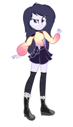 Size: 1800x3105 | Tagged: safe, artist:harmonyvitality-yt, derpibooru import, oc, unofficial characters only, equestria girls, base used, clothes, female, image, png, simple background, skirt, smiling, solo, transparent background