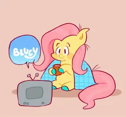 Size: 2048x1896 | Tagged: safe, artist:alexbeeza, derpibooru import, fluttershy, pegasus, bluey, image, jpeg, watching tv