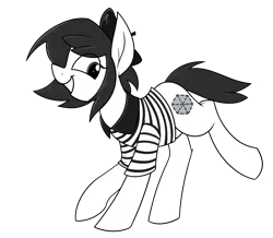 Size: 1513x1322 | Tagged: safe, artist:moonatik, derpibooru import, oc, oc:isabelle incraft, unofficial characters only, earth pony, pony, beret, clothes, earth pony oc, hat, image, png, shirt, simple background, solo, transparent background