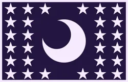 Size: 2541x1640 | Tagged: safe, artist:moonatik, derpibooru import, crescent moon, equestrian flag, flag, image, lunar empire, moon, png, stars