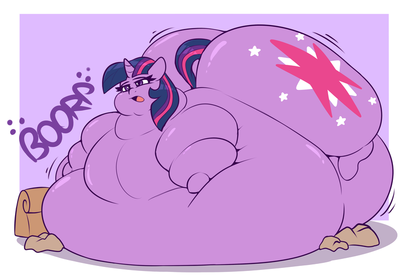 Size: 4000x2772 | Tagged: questionable, artist:graphenescloset, derpibooru import, twilight sparkle, unicorn, belly, big belly, burp, butt, fat, huge belly, huge butt, image, immobile, impossibly large belly, impossibly large butt, impossibly obese, large butt, morbidly obese, obese, png, solo, twilard sparkle, unicorn twilight