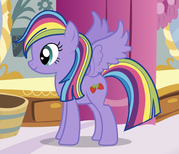 Size: 736x634 | Tagged: safe, derpibooru import, rainbowberry, pegasus, pony, g3, g3 to g4, g4, game screencap, generation leap, image, multicolored hair, png, rainbow hair, solo