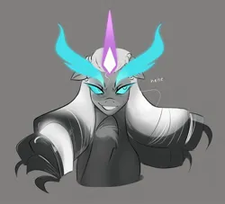 Size: 1454x1320 | Tagged: safe, artist:aztrial, derpibooru import, alicorn, pony, spoiler:g5, alternate design, evil grin, evil laugh, female, g5, gray background, grin, image, jpeg, laughing, magic, mare, markings, opaline arcana, simple background, sketch, smiling, solo, unshorn fetlocks