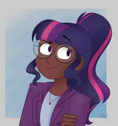 Size: 1915x2046 | Tagged: safe, artist:sunsetslight, derpibooru import, sci-twi, twilight sparkle, human, dark skin, female, humanized, image, jpeg, solo