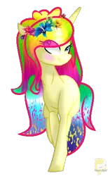 Size: 295x480 | Tagged: safe, artist:angellightyt, derpibooru import, oc, unofficial characters only, pony, unicorn, base used, eyelashes, female, flower, flower in hair, horn, image, mare, png, simple background, smiling, solo, transparent background, unicorn oc