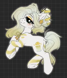 Size: 1762x2048 | Tagged: safe, artist:madkadd, derpibooru import, oc, ponified, unofficial characters only, earth pony, pony, alcohol, blushing, cocktail, drink, female, food, honey, image, jpeg, lemon, looking at you, mare, smiling, solo, underhoof