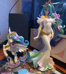 Size: 2625x2922 | Tagged: safe, artist:ninjanaut1000, derpibooru import, princess celestia, human, pony, figurine, image, jpeg, statuette