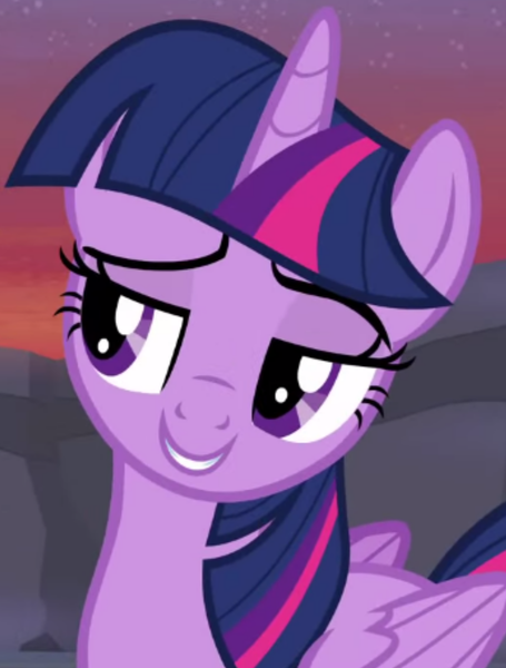 Size: 691x912 | Tagged: safe, derpibooru import, screencap, twilight sparkle, twilight sparkle (alicorn), alicorn, pony, it ain't easy being breezies, season 4, cropped, female, image, lidded eyes, mare, png, smiling, smug, smuglight sparkle
