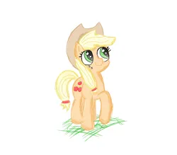 Size: 1654x1446 | Tagged: safe, artist:marzipun, derpibooru import, applejack, earth pony, grass, image, png, simple background, solo