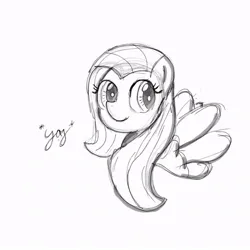 Size: 960x960 | Tagged: safe, artist:marzipun, derpibooru import, fluttershy, pegasus, pony, female, image, jpeg, solo, spread wings, wings, yay