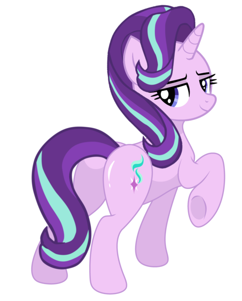 Size: 3984x4952 | Tagged: safe, artist:shiningblueshield, derpibooru import, starlight glimmer, pony, unicorn, butt tail, image, looking at you, looking back, looking back at you, png, simple background, solo, stupid sexy starlight glimmer, transparent background