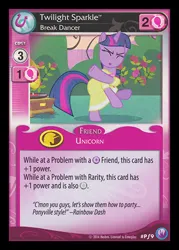 Size: 344x480 | Tagged: safe, derpibooru import, twilight sparkle, sweet and elite, canterlot nights, ccg, enterplay, image, jpeg, merchandise, solo, trading card