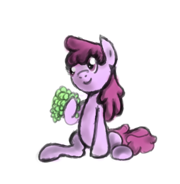 Size: 858x877 | Tagged: safe, artist:phillnana, derpibooru import, berry punch, berryshine, earth pony, pony, female, food, grapes, image, mare, png, sitting, sketch, solo