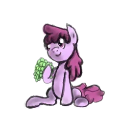 Size: 858x877 | Tagged: safe, artist:phillnana, derpibooru import, berry punch, berryshine, earth pony, pony, female, food, grapes, image, mare, png, sitting, sketch, solo