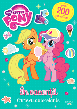 Size: 265x376 | Tagged: safe, derpibooru import, applejack, pinkie pie, earth pony, pony, book, image, my little pony logo, png